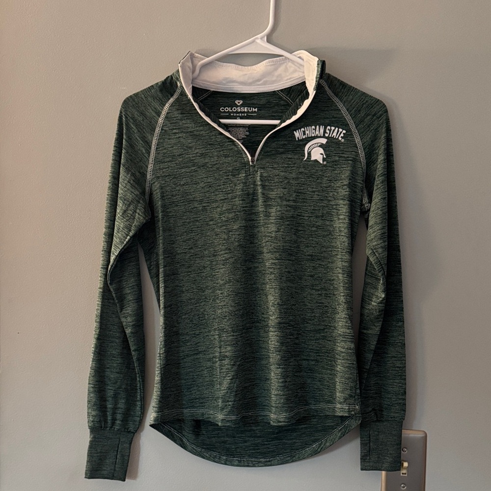 Colosseum Dark Green Michigan State Pullover